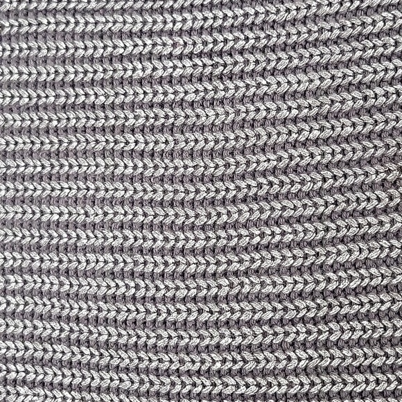 CHICO'S Silver Metallic Cotton Sweater Size Large - Picture 7 of 9